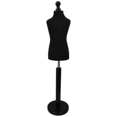 Children's Tailors dummy Age 6-8 Years Black With Choice of Black Round Base stands