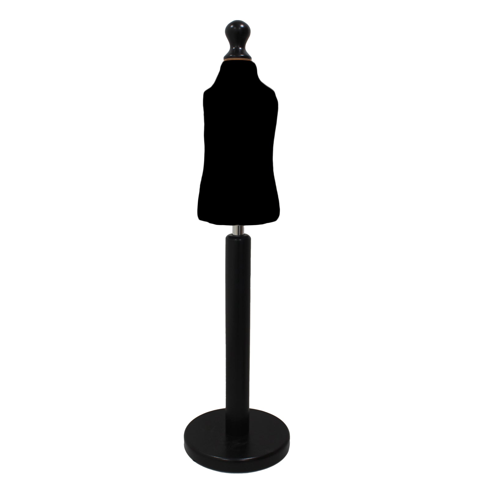 Children's Age 1 years Tailors Dummy Black With Choice of Black Round Base stands