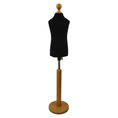 Children's Dressmakers Dummy Age 2-4 Years Black With Choice of lightwood Round Base stands