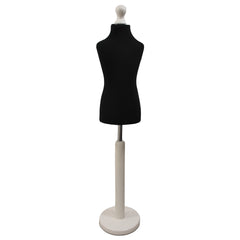 Children's Tailors dummy Age 6-8 Years Black With Choice of White Round Base stands