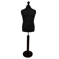 Children's Dressmakers Mannequin Age 10-12 Years Black With Choice of Black Round Base stands