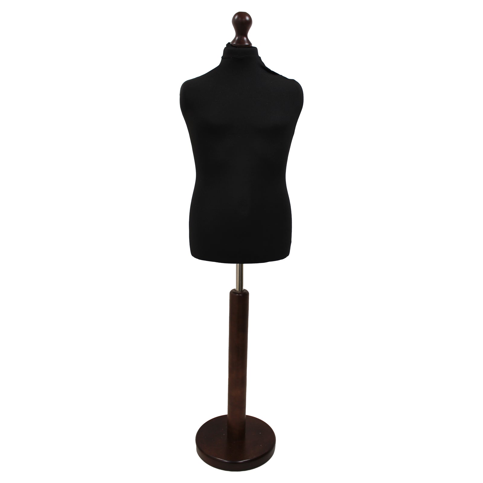 Children's Dressmakers Mannequin Age 10-12 Years Black With Choice of Darkwood Round Base stands