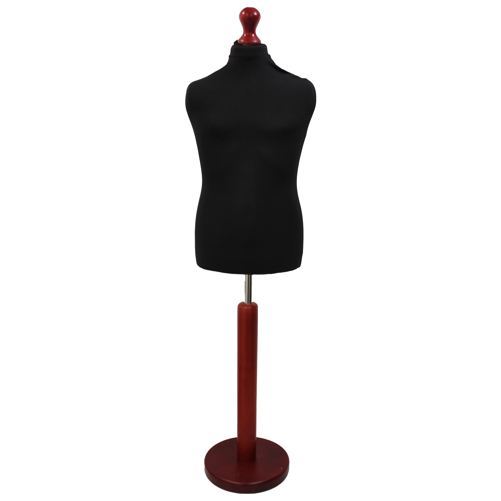 Children's Dressmakers Mannequin Age 10-12 Years Black With Choice of REDWOOD Round Base stands