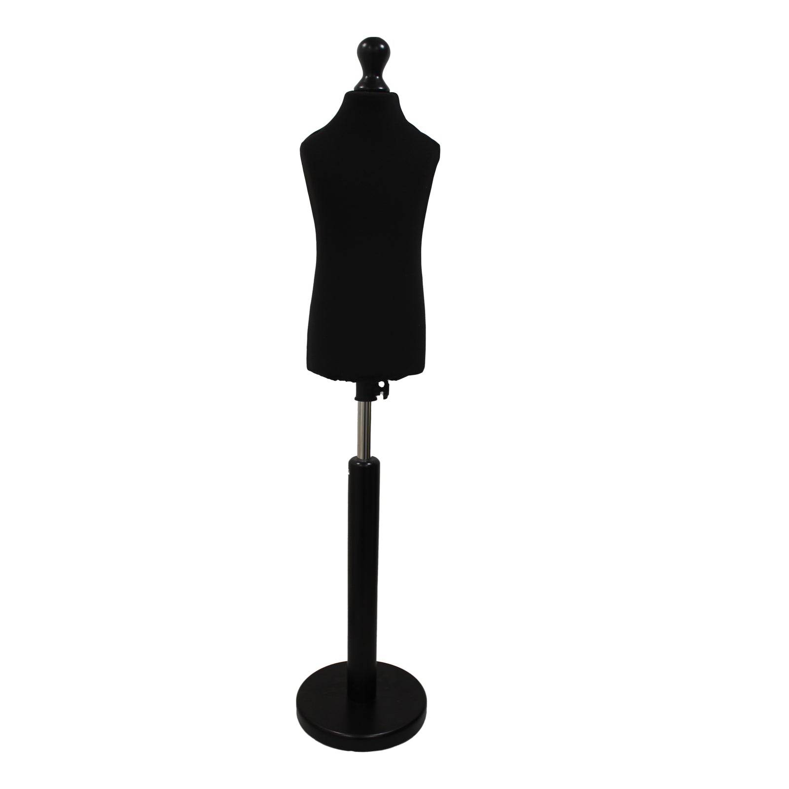 Children's Dressmakers Dummy Age 2-4 Years Black With Choice of Black Round Base stands