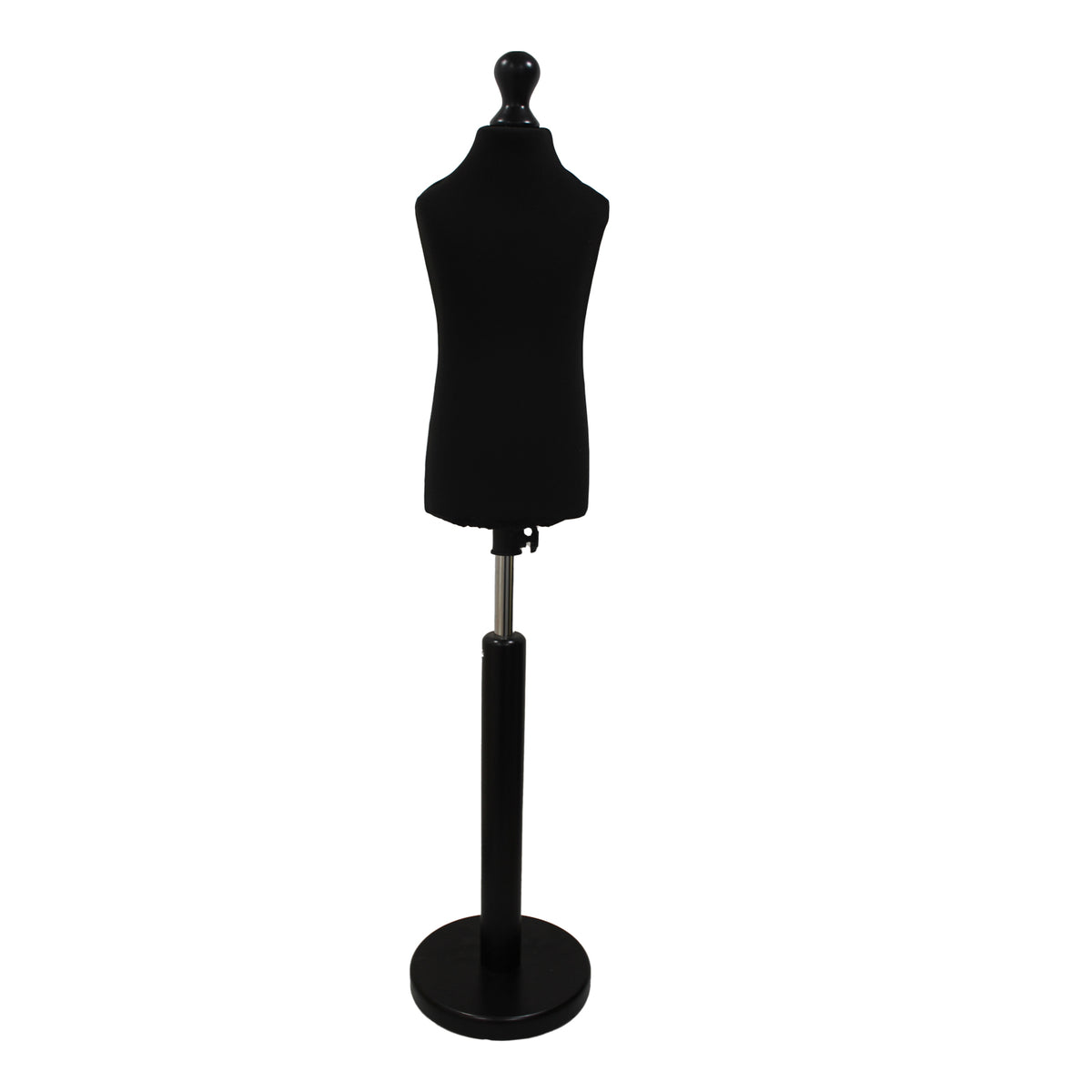 Children's Dressmakers Dummy Age 2-4 Years Black With Choice of Black Round Base stands