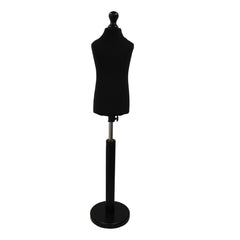 Children's Dressmakers Dummy Age 2-4 Years Black With Choice of Black Round Base stands