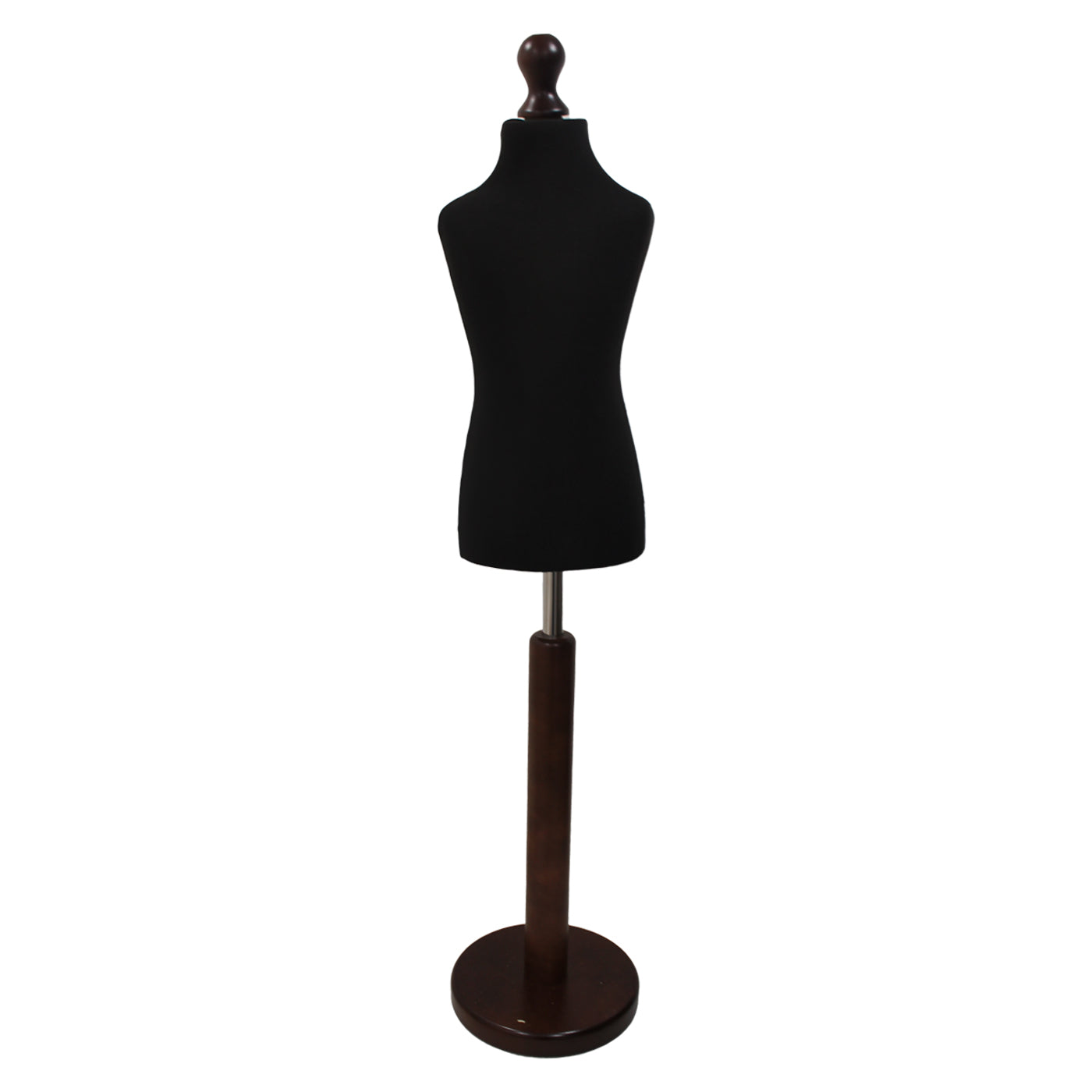 Children's Tailors dummy Age 6-8 Years Black With Choice of Darkwood Round Base stands