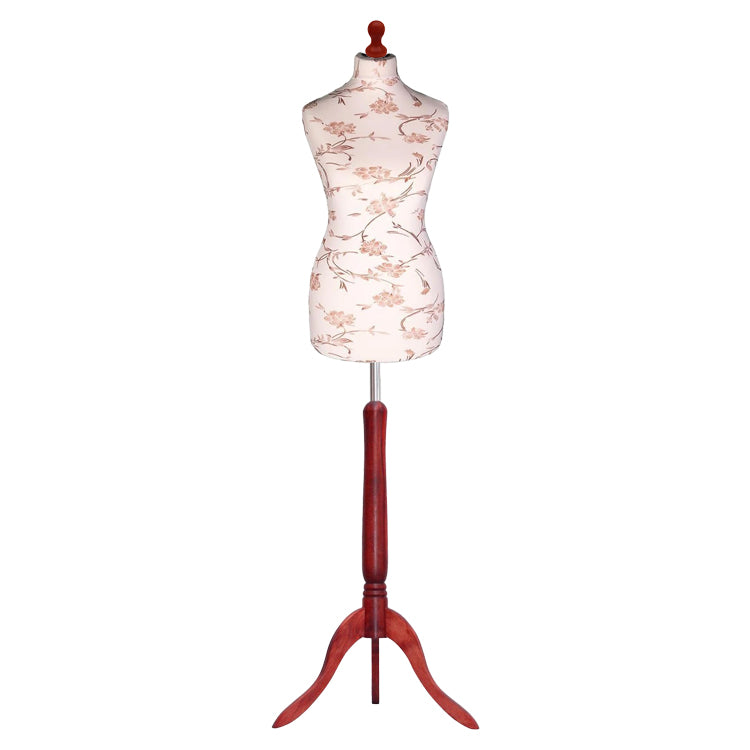 Brown Floral Mannequin with Redwood Tripod Stand