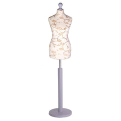 Brown Floral Dress Form on Cream Body