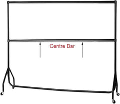 Black Steel Heavy Duty Clothes Rail Double Hanging 2Tier Storage