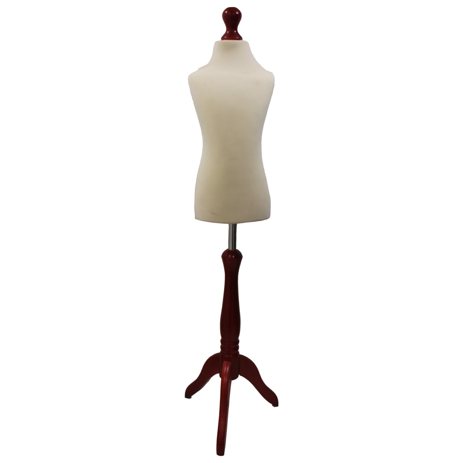 Children's Dressmakers Mannequin Age 6-8 Years Cream With Choice of Redwood Tripod stands