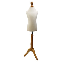 Children's Dressmakers Mannequin Age 6-8 Years Cream With Choice of Lightwood Tripod stands