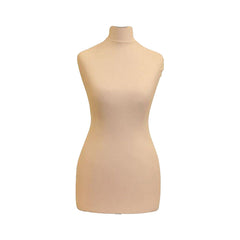 Display Geek Female Dressmakers Dummy Cream Torso with Lightwood Round Base Stand