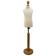 Children's Tailors Dummy Age 2-4 Years Cream With Choice of lightwood Round Base stands
