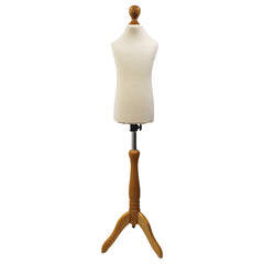 Children's Tailors Dummy Age 2-4 Years Cream With Choice of Lightwood Tripod stands