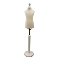 Children's Tailors Dummy Age 2-4 Years Cream With Choice of white Round Base stands