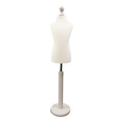 Children's Tailors Mannequin Age 6-8 Years White With Choice of White Round Base stands