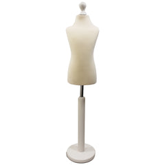 Children's Dressmakers Dummy Age 5-6 Years Cream With Choice of White Round Base stands