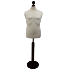 Children's Tailors Dummy Age 10-12 Years Cream With Choice of Black Round Base stands