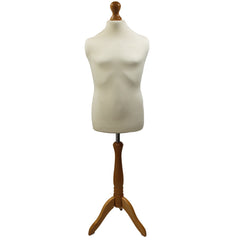 Children's Tailors Dummy Age 10-12 Years Cream With Choice of Lightwood Tripod stands