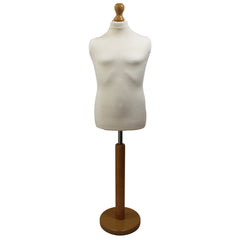 Children's Tailors Dummy Age 10-12 Years Cream With Choice of Light wood Round Base stands