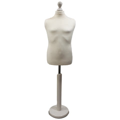 Children's Tailors Dummy Age 10-12 Years Cream With Choice of White Round Base stands