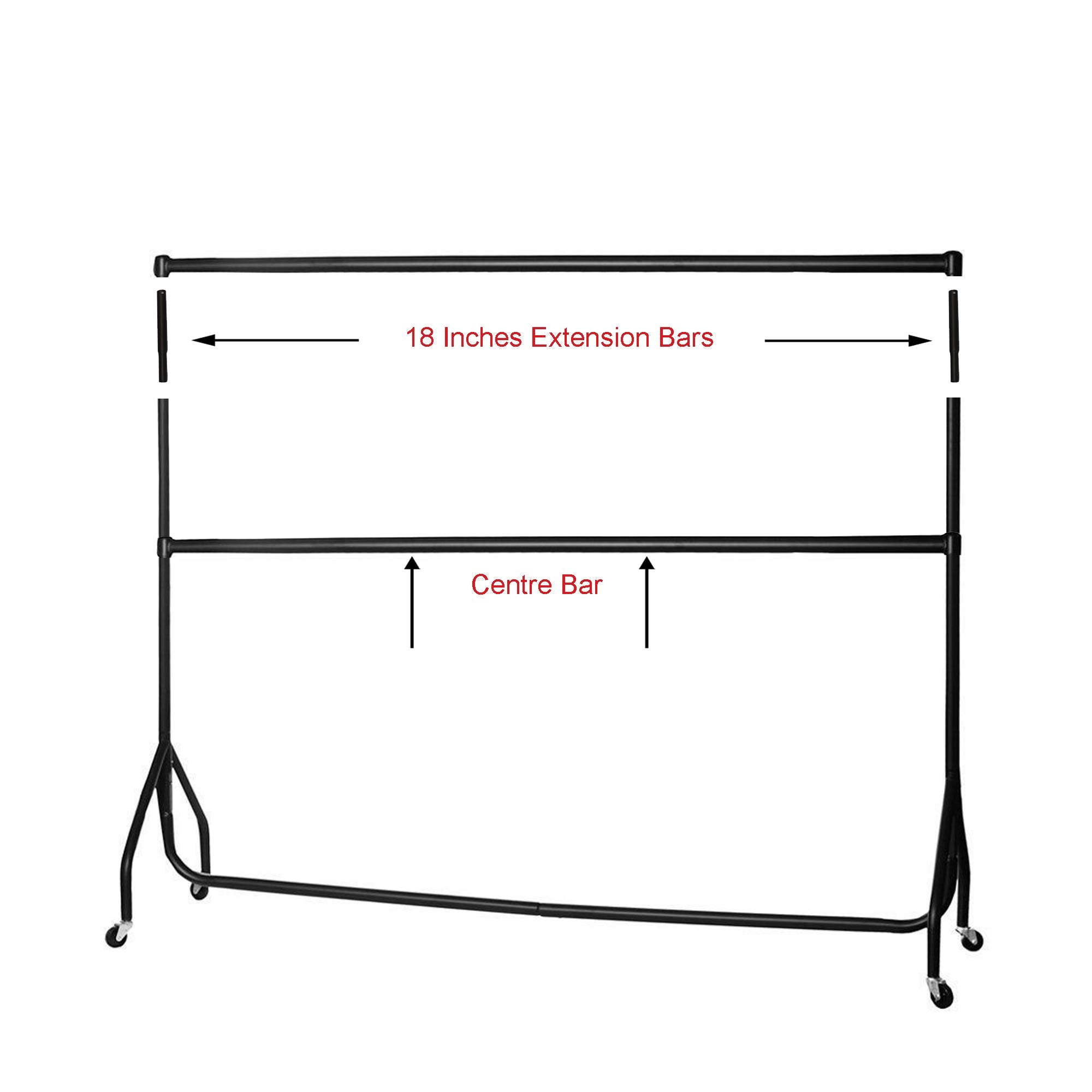 Black Height Extensions Pole for Heavy-Duty Clothes Rail fix process 