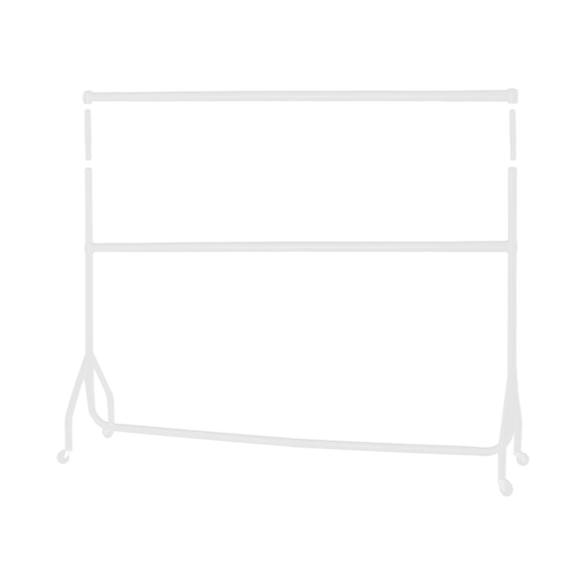 5ft White Steel Heavy Duty Clothes Rail Double Hanging 2Tier Storage