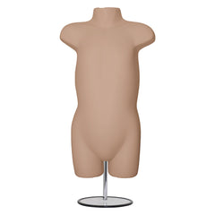 Children's Hanging Plastic Mannequin Body Form with Round base stand dark skin