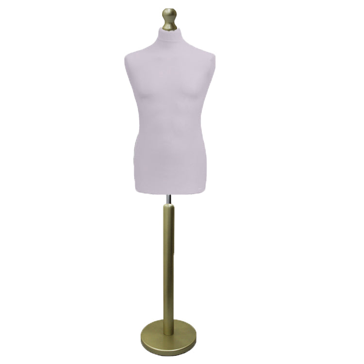 Male Tailors Dummy Silver With Choice of Gold Round Base stands