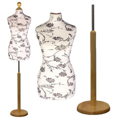 Black floral Mannequin with light wood tripod