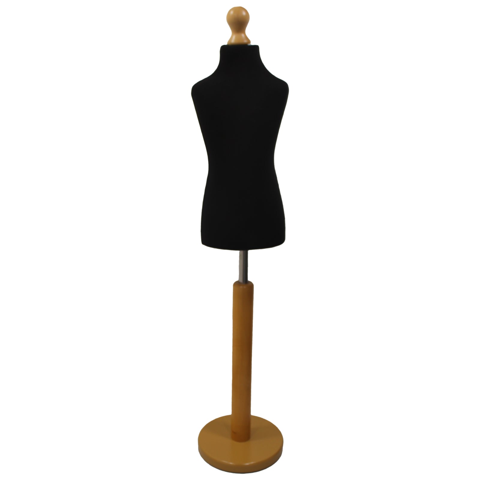 Children's Tailors dummy Age 6-8 Years Black With Choice of Lightwood Round Base stands