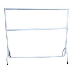 White Steel Heavy Duty Clothes Rail Double Hanging 2Tier Storage