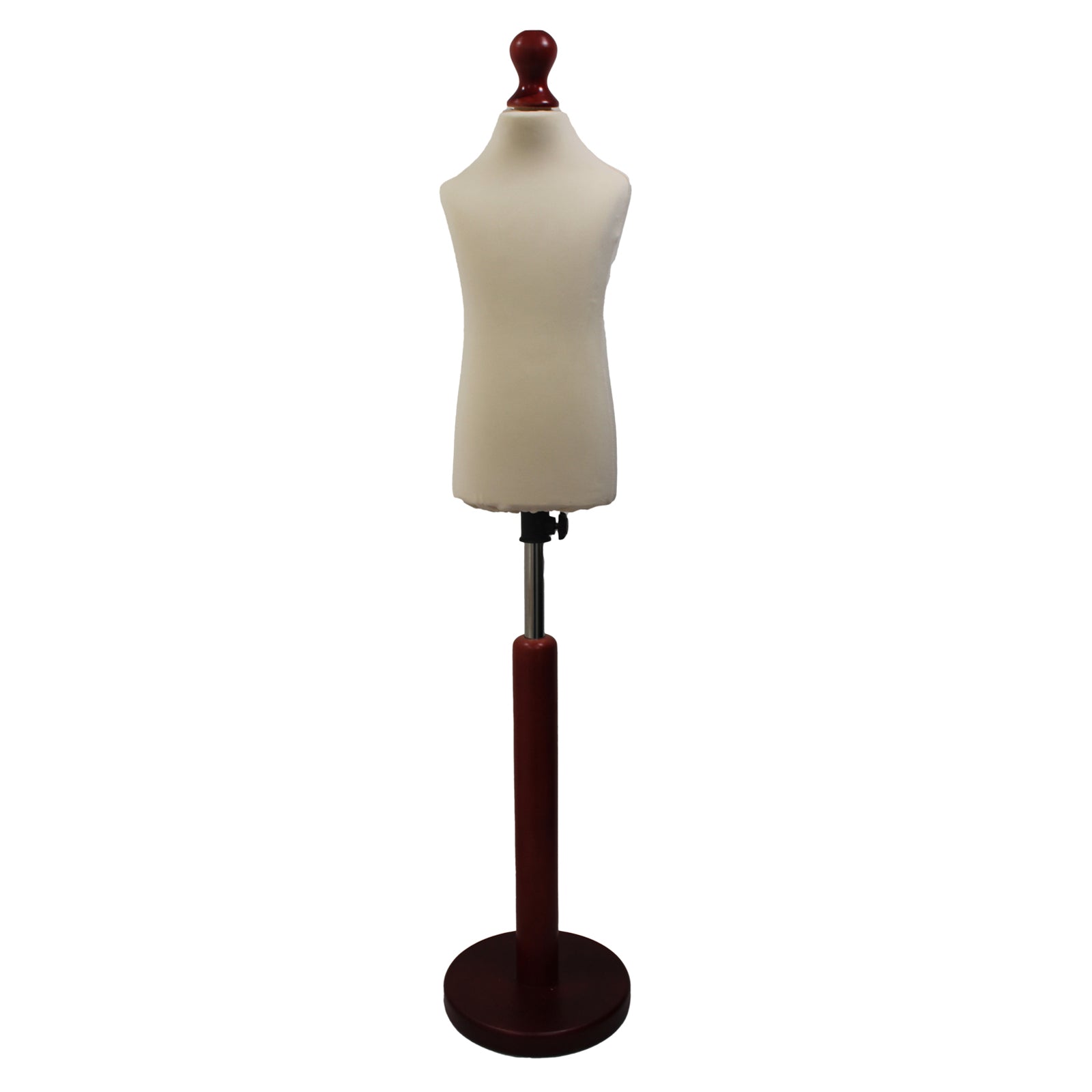 Children's Tailors Dummy Age 2-4 Years Cream With Choice of Red Round Base stands