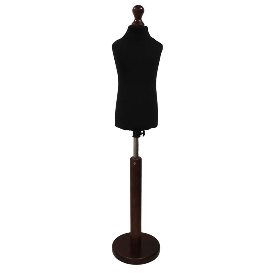Children's Dressmakers Dummy Age 2-4 Years Black With Choice of Darkwood Round Base stands