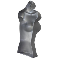 Half Body 3/4 Female Silver Hanging Plastic Body Form Mannequin