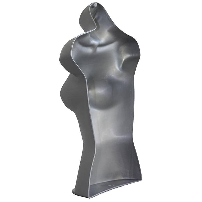 Half Body 3/4 Female Silver Hanging Plastic Body Form Mannequin