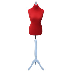FEMALE RED Mannequin with silverwood stand
