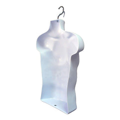 Half Body 3/4 Male white Hanging Plastic Mannequin