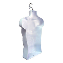 Half Body 3/4 Male white Hanging Plastic Mannequin