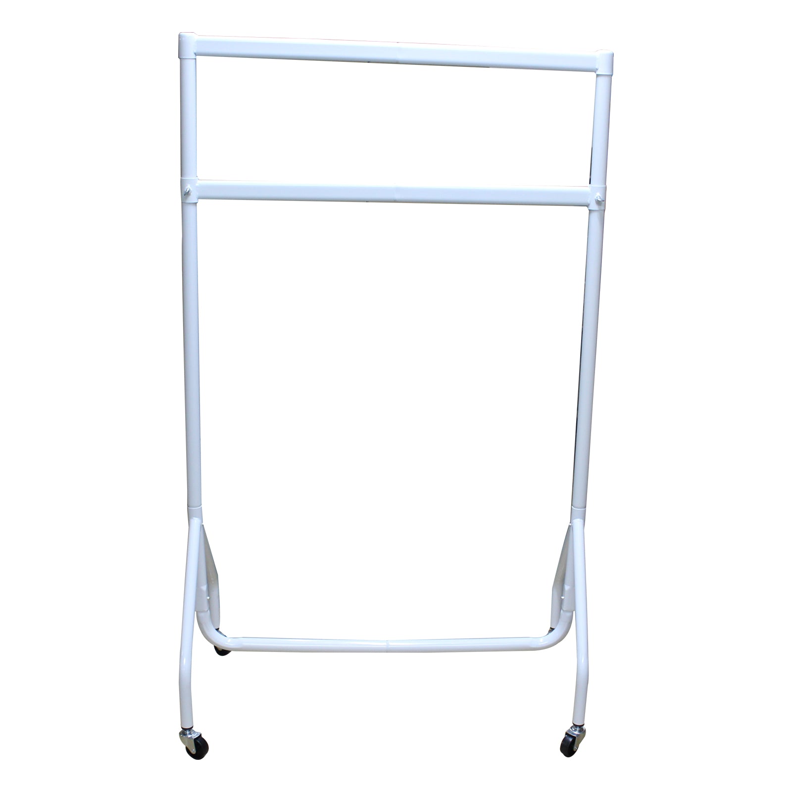 3ft White Steel Heavy Duty Clothes Rail Double Hanging 2Tier Storage