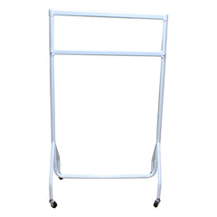 3ft White Steel Heavy Duty Clothes Rail Double Hanging 2Tier Storage