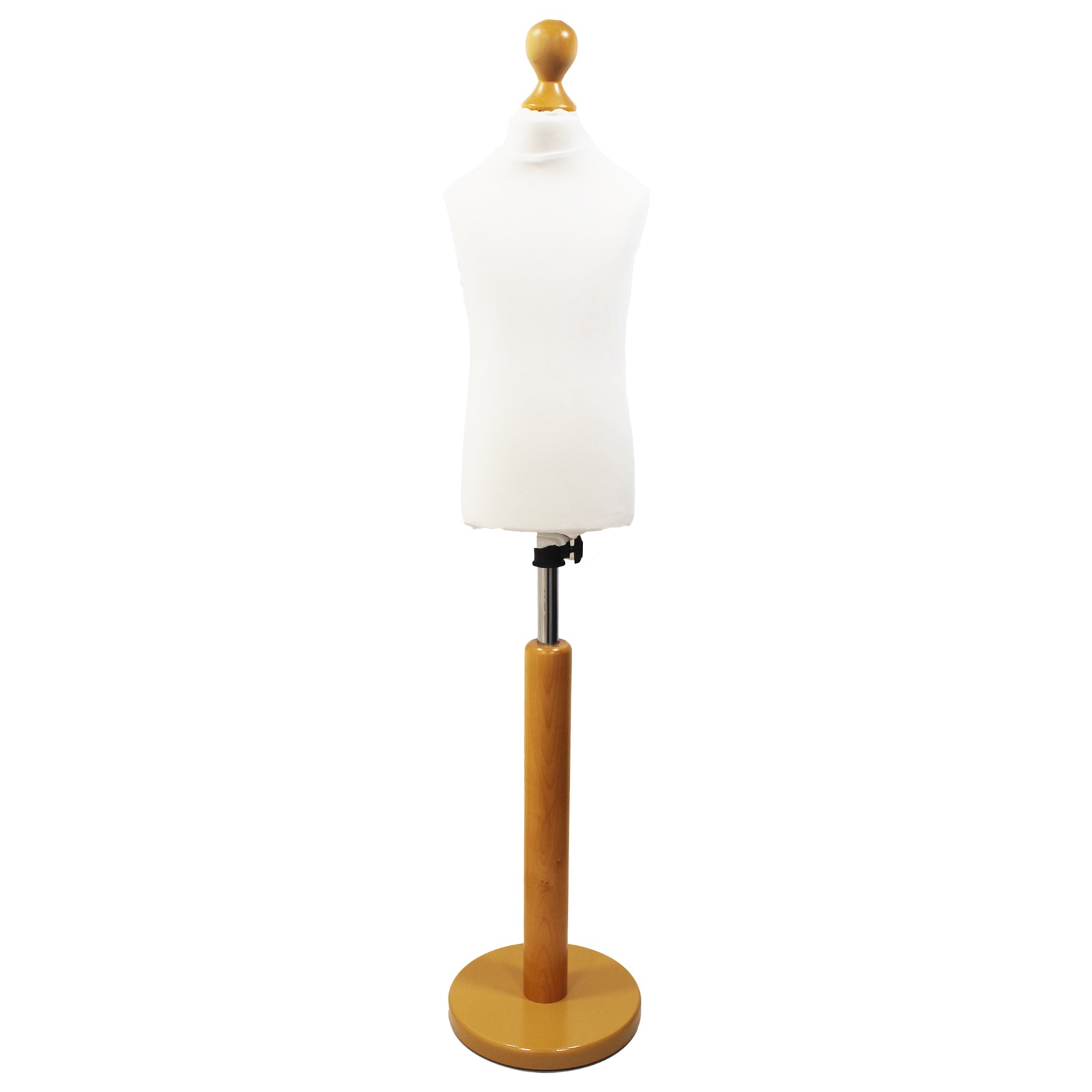 Children's Dressmakers Dummy Age 2-4 Years White With Choice of Lightwood Round Base stands