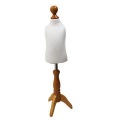Children's Age 1 years Dressmakers Mannequin White With Choice of Lightwood Tripod stands