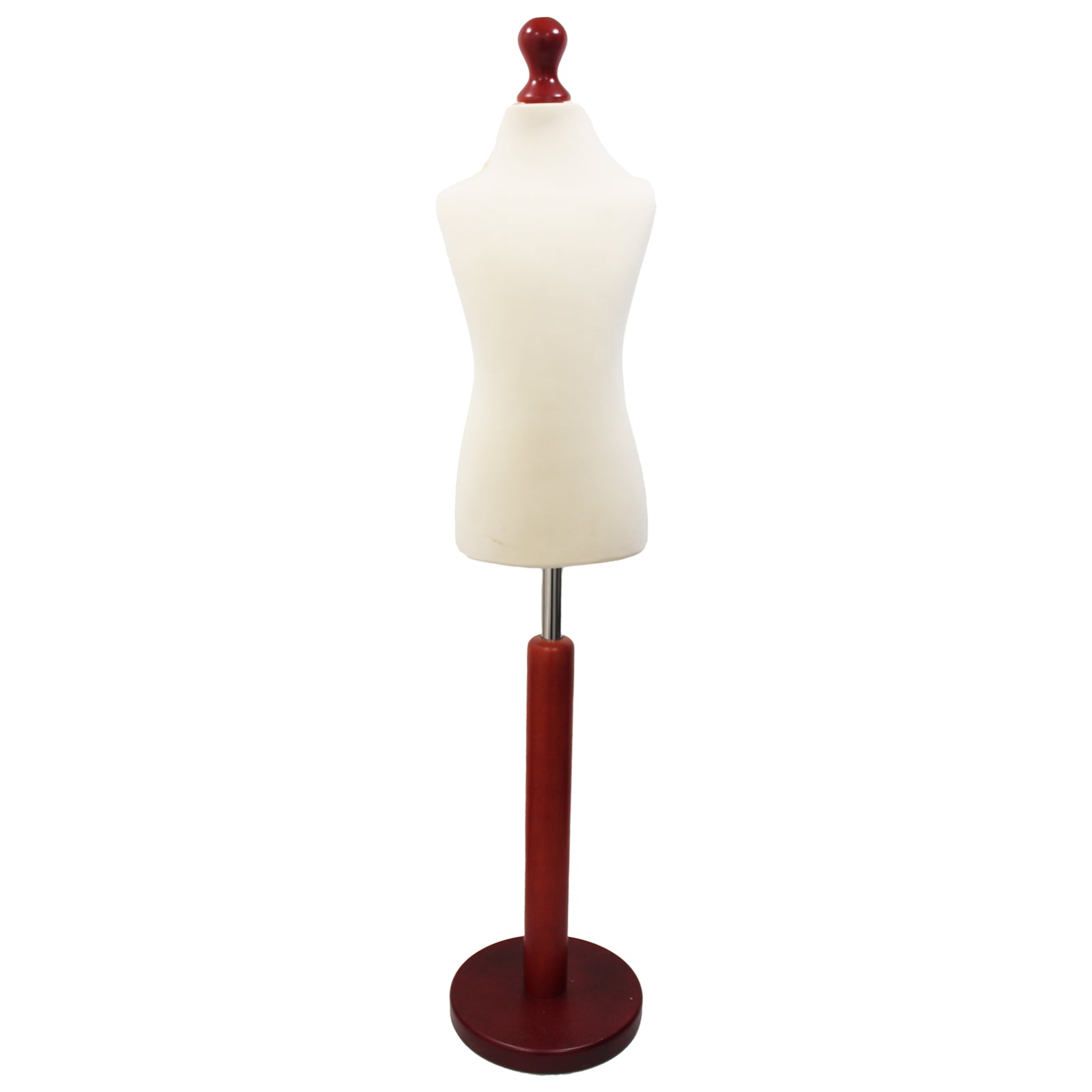Children's Tailors Mannequin Age 6-8 Years White With Choice of Red Round Base stands