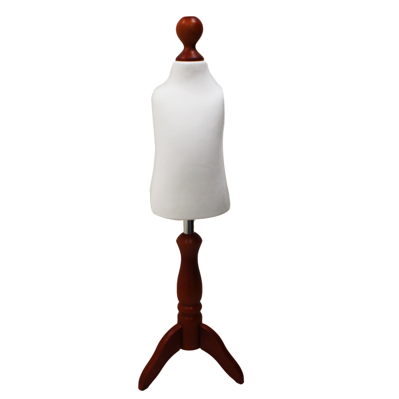 Children's Age 1 years Dressmakers Mannequin White With Choice of Redwood Tripod stands