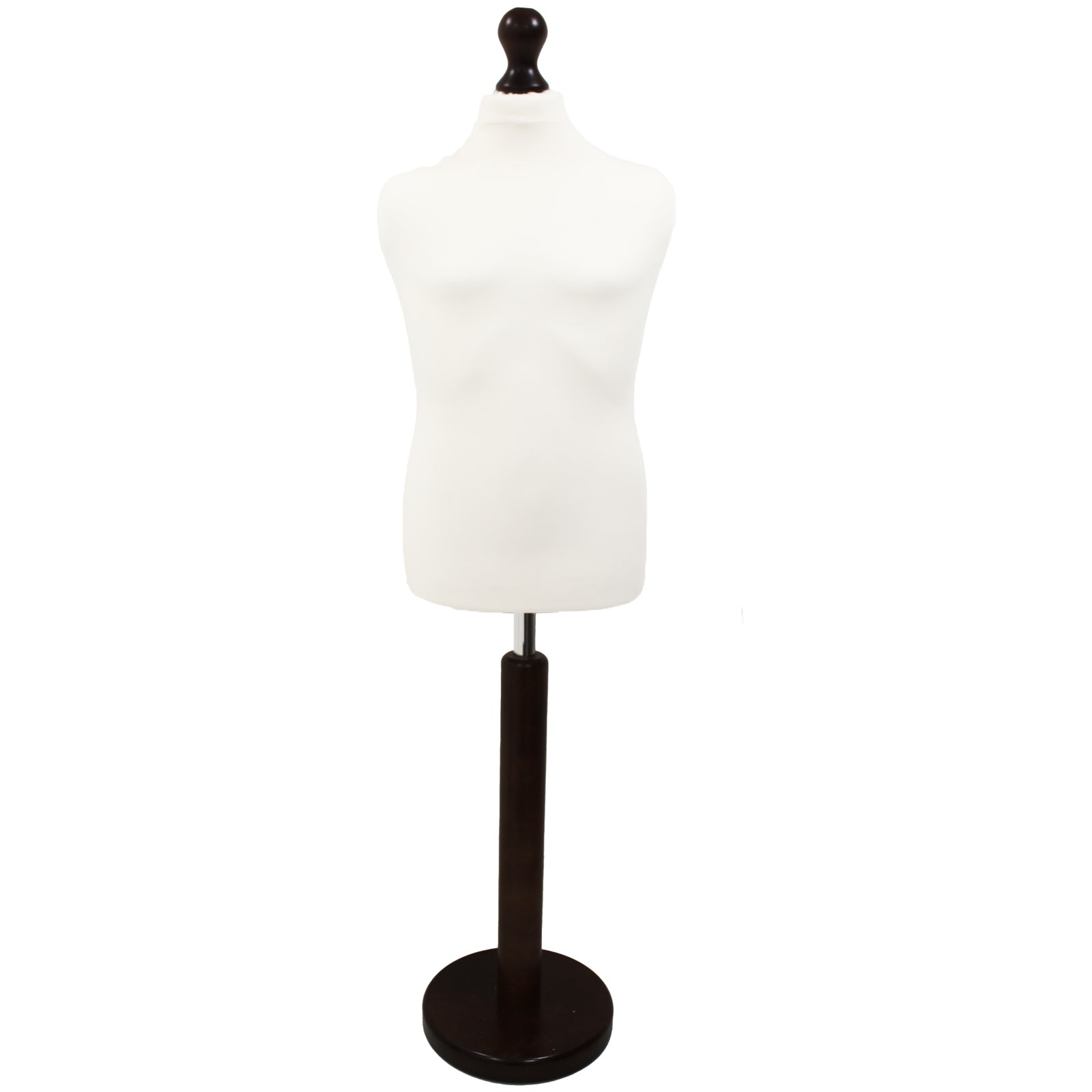 Children's Dressmakers Mannequin Age 10-12 Years White With Choice of Darkwood  Round Base stands