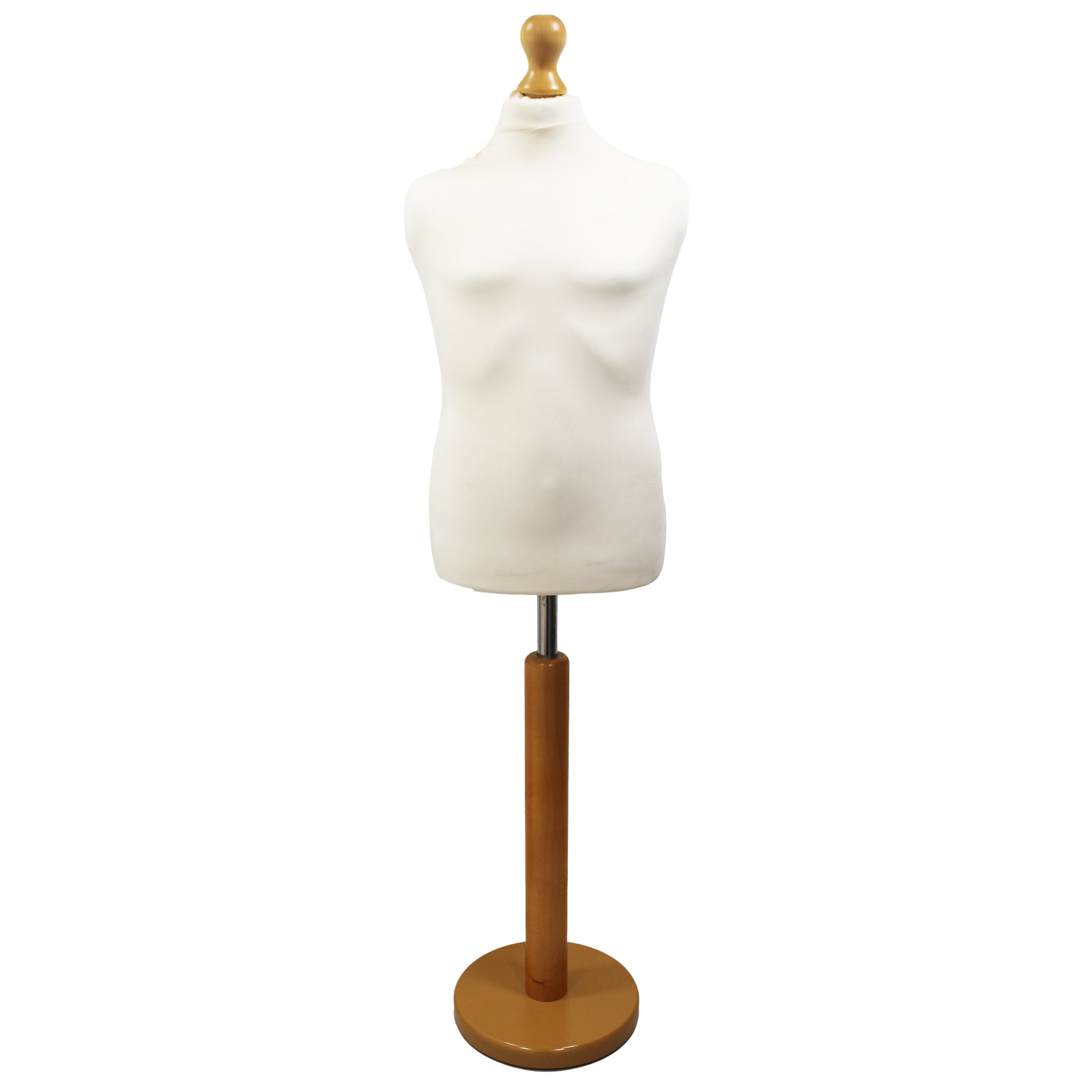 Children's Dressmakers Mannequin Age 10-12 Years White With Choice of Lightwood Round Base stands