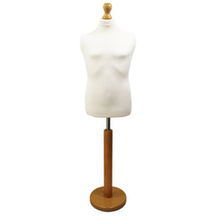 Children's Dressmakers Mannequin Age 10-12 Years White With Choice of Lightwood Round Base stands