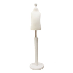 Children's Dressmakers Dummy age 1 years White With Choice of white Round Base stands